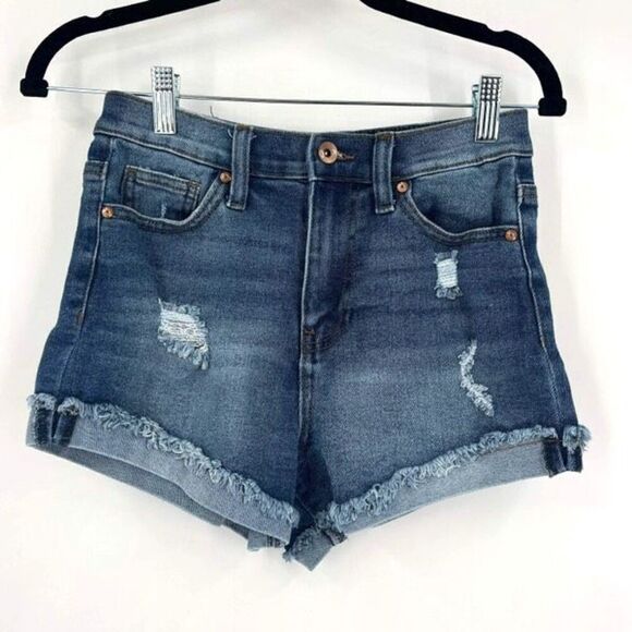 Kendall & Kylie the drifter high rise shorts Distressed size 1 medium blue - Picture 1 of 11